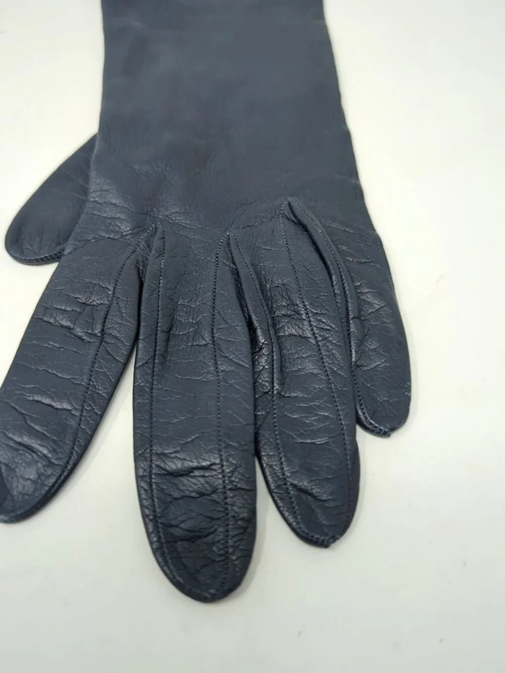 Vintage 60s Roger Fare Gloves X Small 6.5 Blue Leather France
